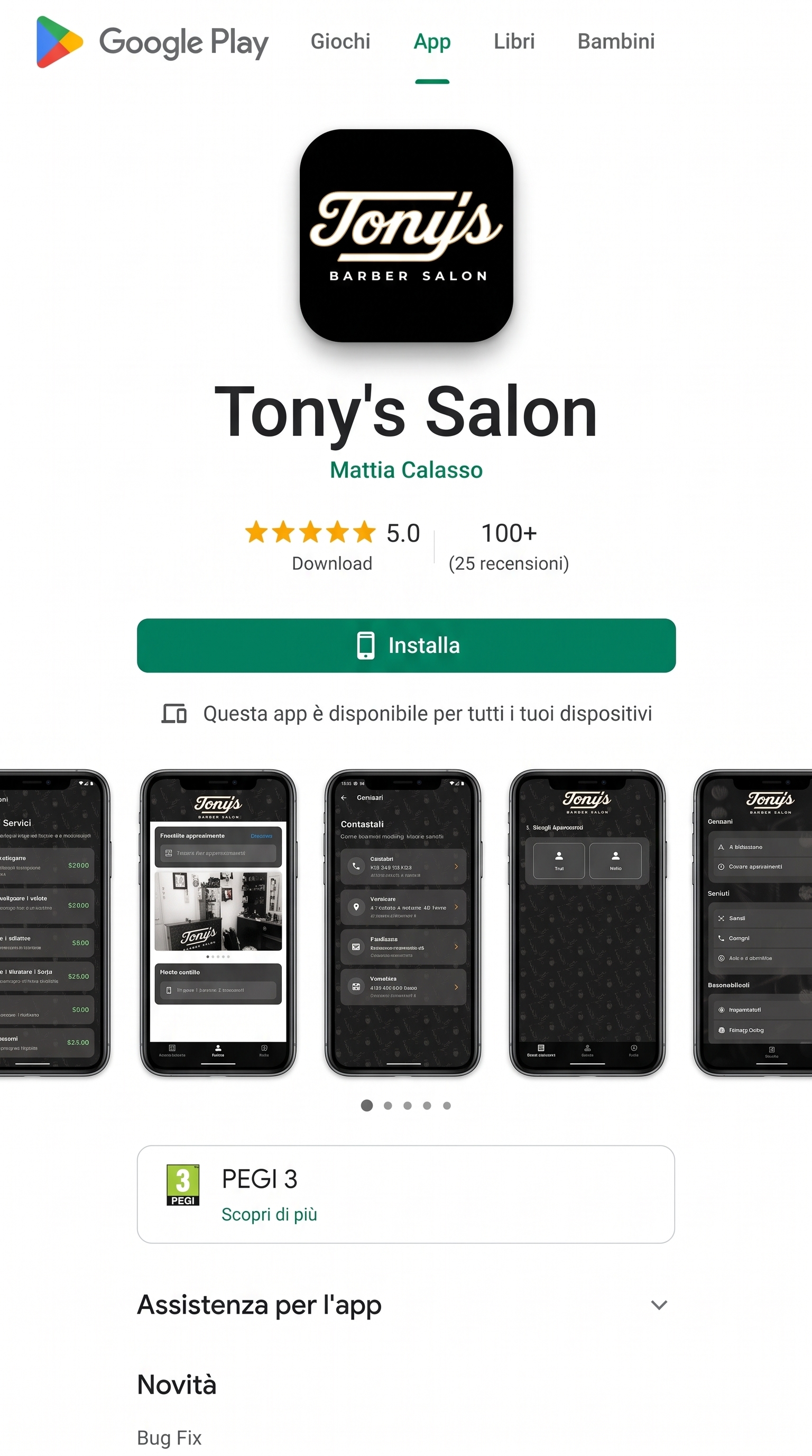 Tony's Salon su Play Store