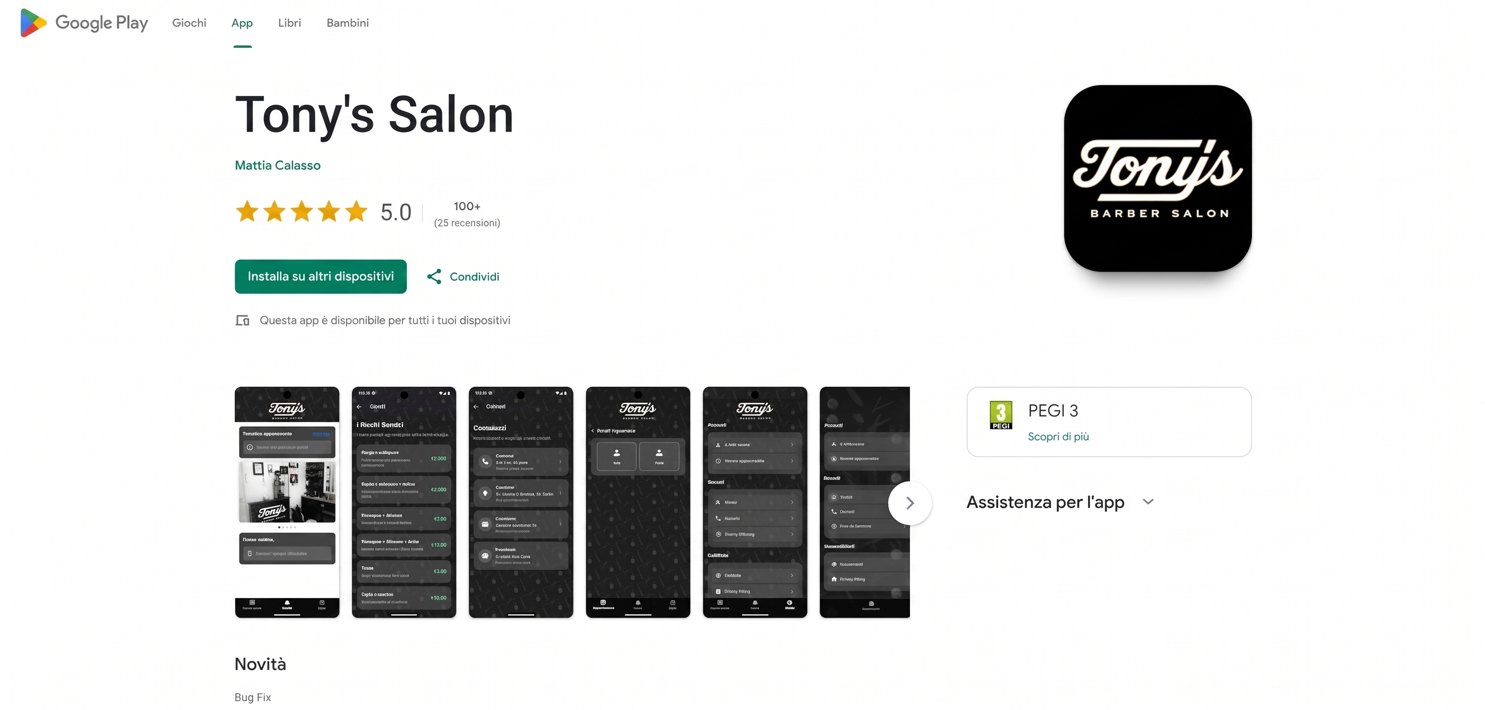 Tony's Salon su Play Store